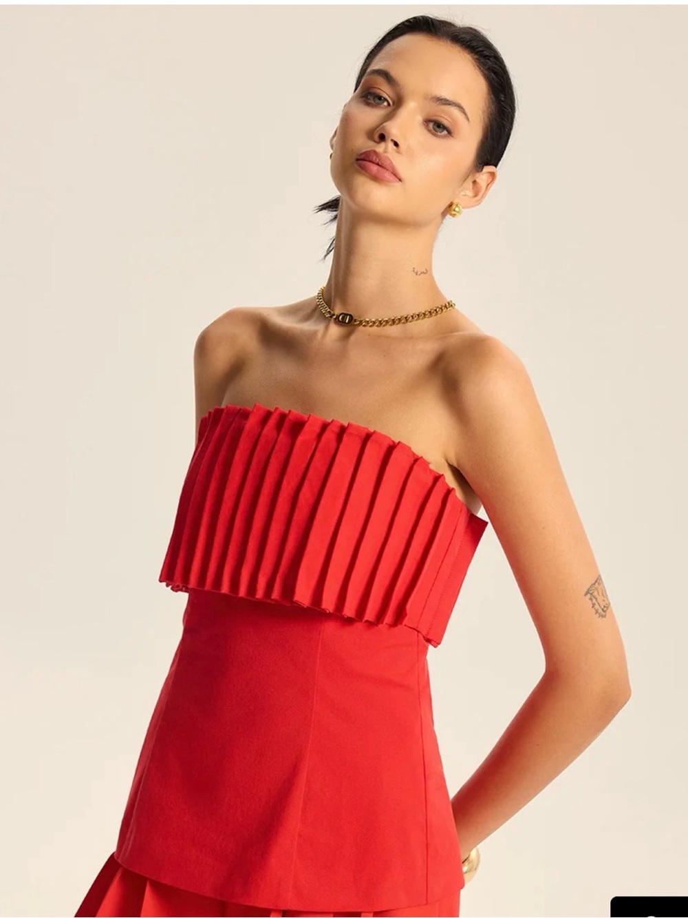 Commense Strapless Pleated Bust